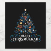 Merry Chrismukkah Jewish Holiday Hanukkah Weinetikett (Einzelnes Label)