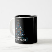 Merry Chrismukkah Jewish Holiday Hanukkah Zweifarbige Tasse (Vorderseite Links)