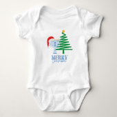 Merry Chrismukkah Menorah und Santa Baby Bodysuit Baby Strampler (Vorderseite)