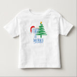 Merry Chrismukkah Menorah und Santa Toddler Shirt<br><div class="desc">Modernes Merry Chrismukkah Design mit einem Stern von David auf einem Weihnachtsbaum und einer Weihnachtsmannmütze auf einer Menorah.</div>