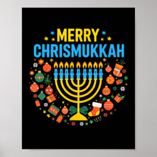 Merry Chrismukkah Merry Christmas Happy Chanukah J Poster