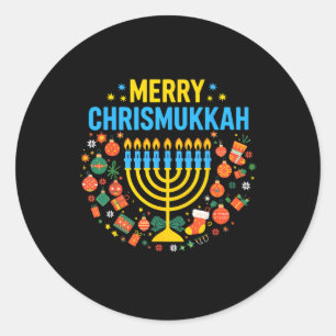 Merry Chrismukkah Merry Christmas Happy Chanukah J Runder Aufkleber