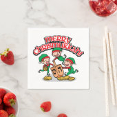 Merry Chrismukkah mit Elves und Dreidels Serviette (Beispiel)