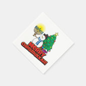 Merry Chrismukkah mit Snowman und Menorah Serviette (Ecke)