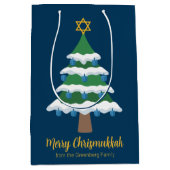 Merry Chrismukkah Niedlich Hanukkah Tree Party Mittlere Geschenktüte (Vorderseite)