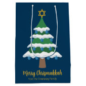Merry Chrismukkah Niedlich Hanukkah Tree Party Mittlere Geschenktüte (Rückseite)