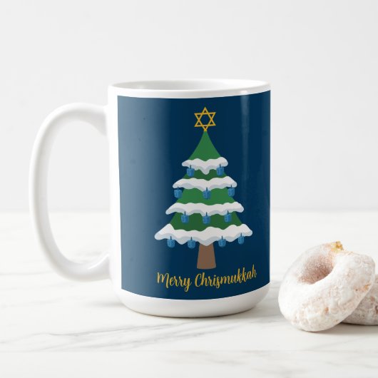 Merry Chrismukkah Niedlich Hanukkah Weihnachten Kaffeetasse (Mit Donut)