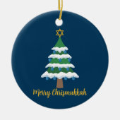 Merry Chrismukkah Niedlich Hanukkah Weihnachten Keramik Ornament (Vorne)
