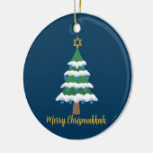 Merry Chrismukkah Niedlich Hanukkah Weihnachten Keramik Ornament (Links)