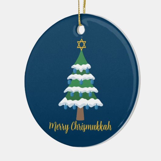 Merry Chrismukkah Niedlich Hanukkah Weihnachten Keramik Ornament (Links)