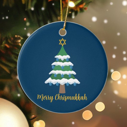 Merry Chrismukkah Niedlich Hanukkah Weihnachten Keramik Ornament