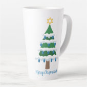 Merry Chrismukkah Niedlich Hanukkah Weihnachten Milchtasse (Rechte Ecke)