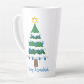 Merry Chrismukkah Niedlich Hanukkah Weihnachten Milchtasse (Linke Ecke)