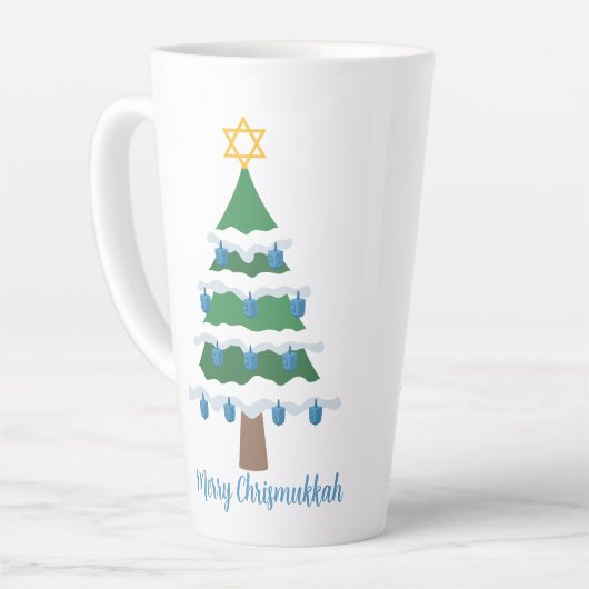 Merry Chrismukkah Niedlich Hanukkah Weihnachten Milchtasse (Linke Ecke)