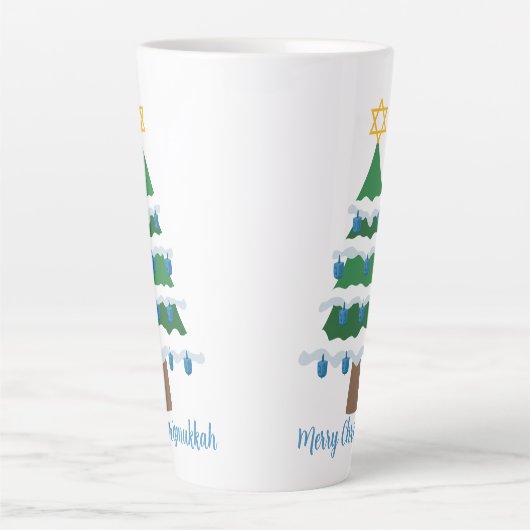 Merry Chrismukkah Niedlich Hanukkah Weihnachten Milchtasse (Vorderseite)