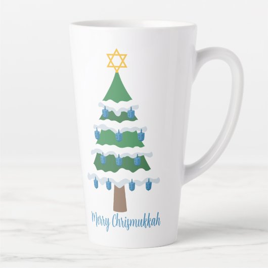 Merry Chrismukkah Niedlich Hanukkah Weihnachten Milchtasse (Rechts)
