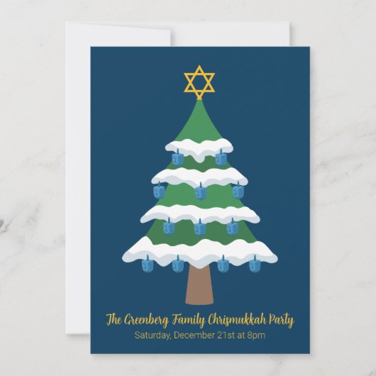 Merry Chrismukkah Niedlich Hanukkah Weihnachts-Par Einladung (Vorderseite)