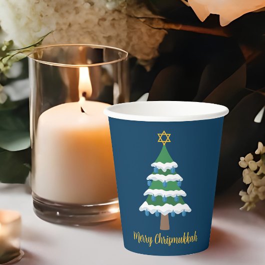 Merry Chrismukkah Niedlich Hanukkah Weihnachts-Par Pappbecher