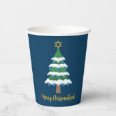 Merry Chrismukkah Niedlich Hanukkah Weihnachts-Par Pappbecher (Rückseite)