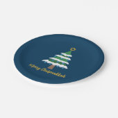 Merry Chrismukkah Niedlich Hanukkah Weihnachtsbaum Pappteller (Schrägansicht)