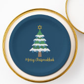 Merry Chrismukkah Niedlich Hanukkah Weihnachtsbaum Pappteller