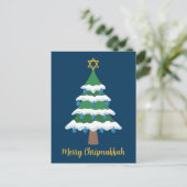 Merry Chrismukkah Niedlich Hanukkah Weihnachtsbaum Postkarte (Stehend Vorderseite)