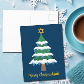 Merry Chrismukkah Niedlich Hanukkah Weihnachtsbaum Postkarte