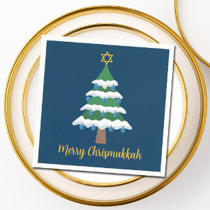 Merry Chrismukkah Niedlich Hanukkah Weihnachtsbaum Serviette