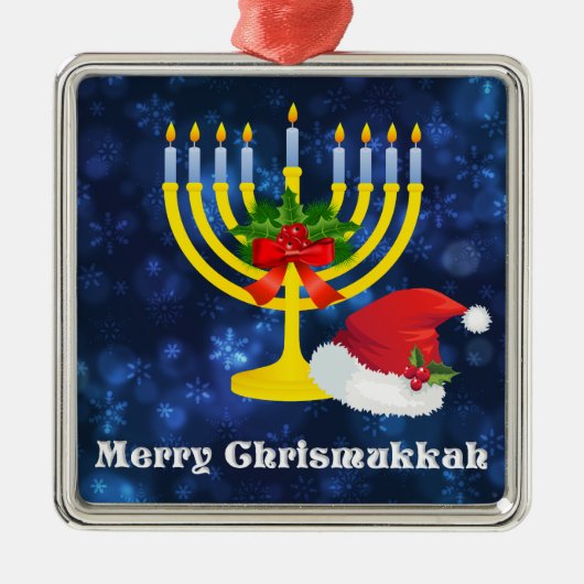 Merry Chrismukkah Ornament Aus Metall (Vorne)