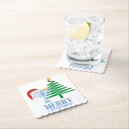 Merry Chrismukkah Party Decorpapier Untersetzer