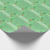 Merry Chrismukkah Pixel Reindeer und Menorah Geschenkpapier (Ecke)
