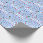 Merry Chrismukkah Pixel Reindeer und Menorah Geschenkpapier (Ecke)