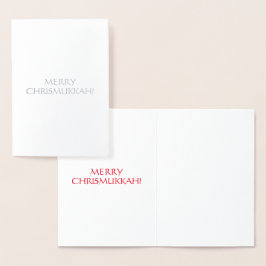 Merry Chrismukkah red int. Buchstaben - silber / g Folienkarte