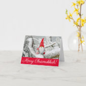 Merry Chrismukkah Rot und Weiße Elf mit Geschenken Karte (Gelbe Blume)