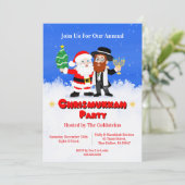 Merry Chrismukkah Santa trifft das Rabbiner-Party Einladung (Stehend Vorderseite)