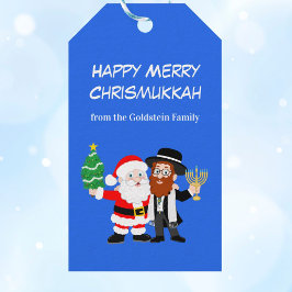 Merry Chrismukkah Santa trifft das Rabbiner-Party Geschenkanhänger