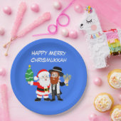 Merry Chrismukkah Santa trifft das Rabbiner-Party Pappteller (Party)