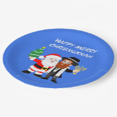 Merry Chrismukkah Santa trifft das Rabbiner-Party Pappteller (Schrägansicht)