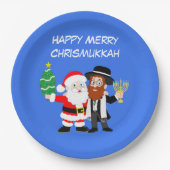 Merry Chrismukkah Santa trifft das Rabbiner-Party Pappteller (Vorderseite)