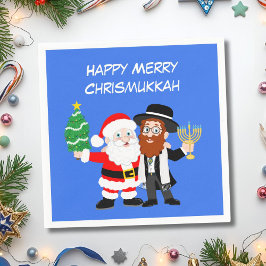 Merry Chrismukkah Santa trifft das Rabbiner-Party Serviette