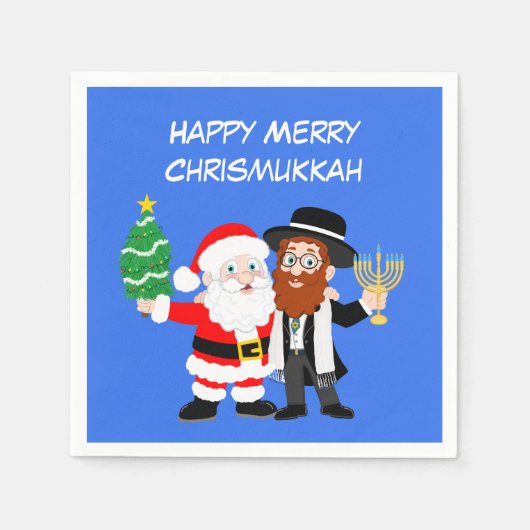 Merry Chrismukkah Santa trifft das Rabbiner-Party Serviette (Vorderseite)