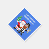 Merry Chrismukkah Santa trifft das Rabbiner-Party Serviette (Ecke)