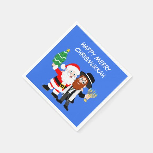 Merry Chrismukkah Santa trifft das Rabbiner-Party Serviette (Ecke)