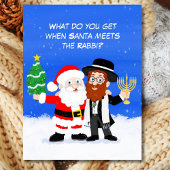 Merry Chrismukkah Santa trifft den Rabbiner Funny Postkarte