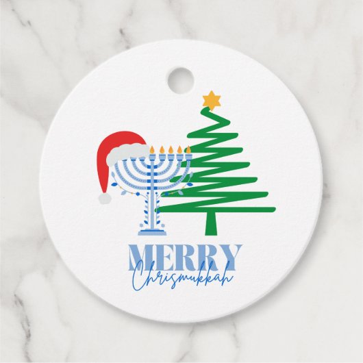Merry Chrismukkah Simple Favor Gift Tag Geschenkanhänger (Vorderseite)