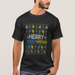 Merry Chrismukkah Ugly Christmas Chanukah Sweater T-Shirt<br><div class="desc">Merry Chrismukkah Ugly Christmas Chanukah Sweater jüdische PJS</div>