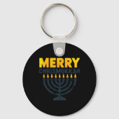 Merry Chrismukkah Weihnachten Hanukkah Chanukiah G Schlüsselanhänger (Vorderseite)