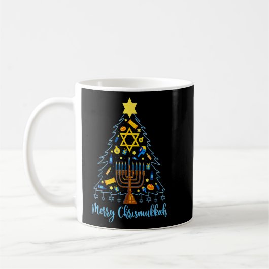Merry Chrismukkah Weihnachtsbaum Jüdisches Happy H Kaffeetasse (Links)