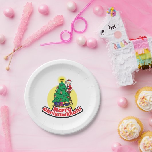 Merry Chrismukkkah mit dem Weihnachtsbaum und Weih Pappteller (Party)