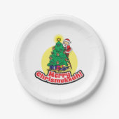 Merry Chrismukkkah mit dem Weihnachtsbaum und Weih Pappteller (Vorderseite)